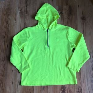 OLD NAVY Pullover Fleece Hoodie Shirt 1/2 Zip Pockets Medium Yellow Boy’s UNISEX